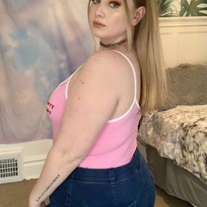 🍒Baby Pink Ribbed Body Suit🍒